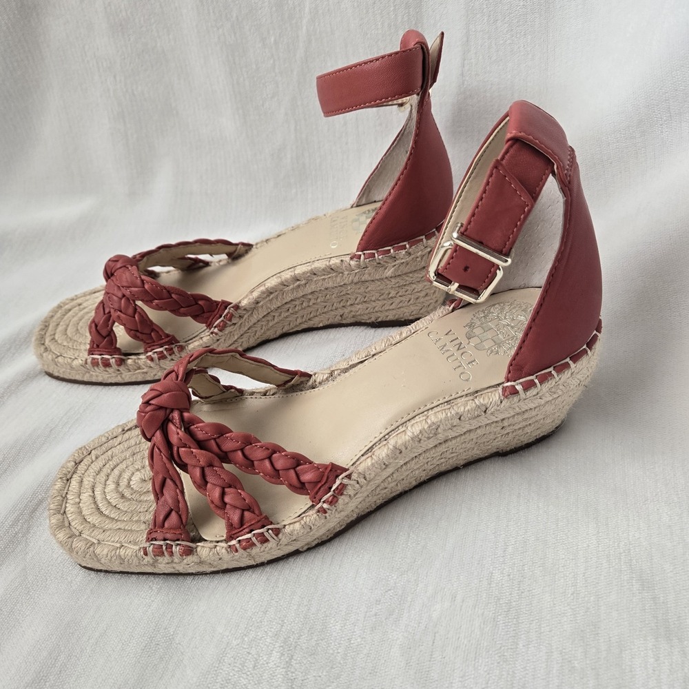 Vince Camuto Jadeya Sandals Moroccan Clay Red Leather Women's Size 7.5
